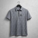 Premium Jacquard Zip Polo T-Shirt – Smart & Stylish Look